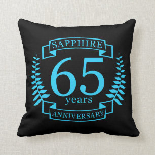 65th Wedding ANNIVERSARY SAPPHIRE Throw Pillow