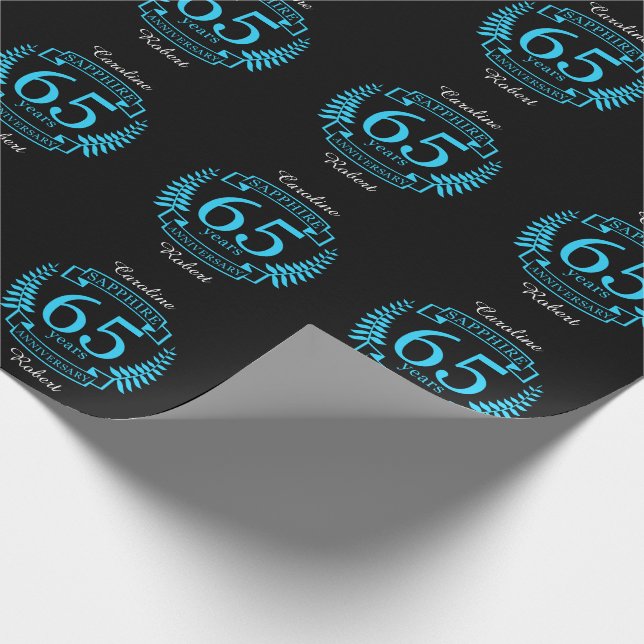 65th Wedding ANNIVERSARY SAPPHIRE Wrapping Paper (Corner)