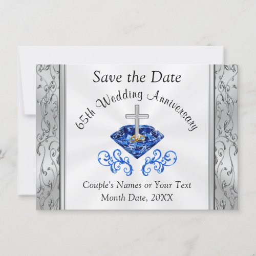 65th Wedding Anniversary Save the Date Cards