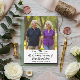 65th Wedding Anniversary Save the Date Photo Note Card
