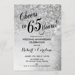 65th Wedding Anniversary Silver Invitation
