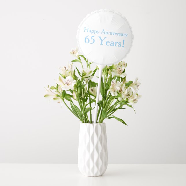 65th Wedding Anniversary Sky Blue Balloon (Vase)