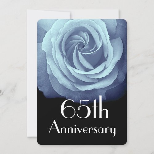 65th Wedding Anniversary Sky Blue Rose A05 Invitation