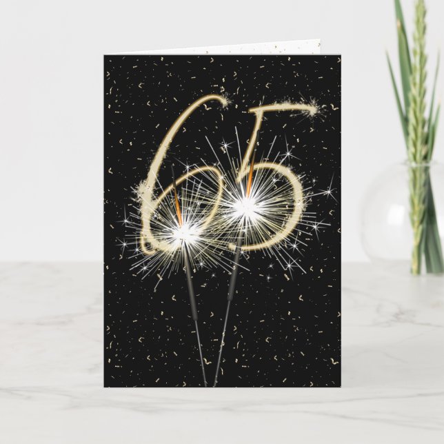 65th wedding anniversary sparklers card (Front)