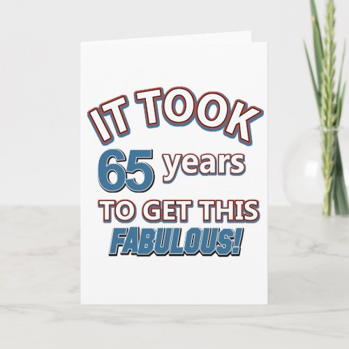 65th year birthday designs card