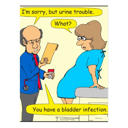 662 urine trouble pun cartoon postcard