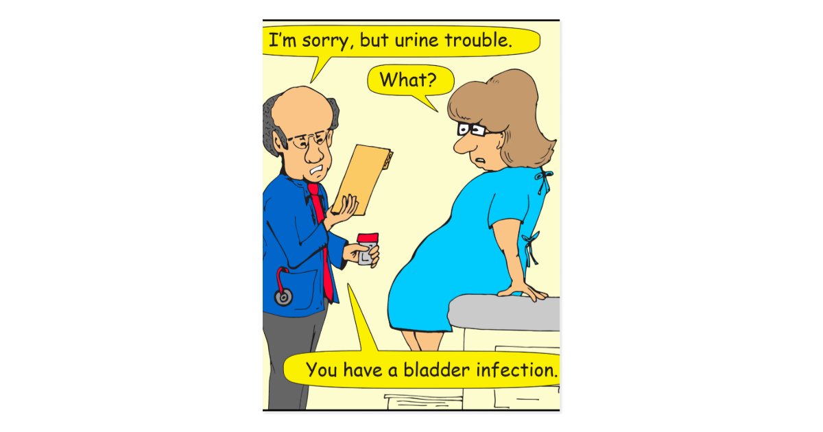 662 urine trouble pun cartoon postcard | Zazzle