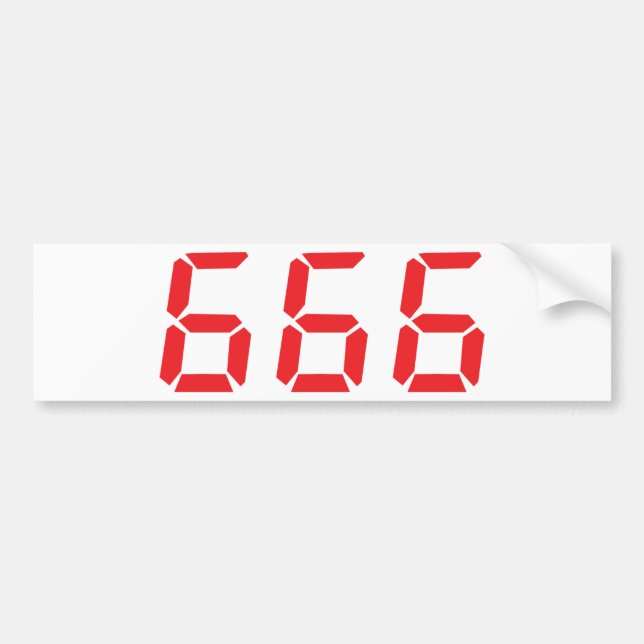666 alarm clock numbers bumper sticker (Front)