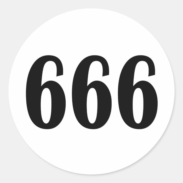 666 CLASSIC ROUND STICKER (Front)