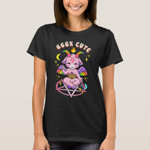 666 Cute Satanic Goat Baphomet Pentagram Satan Fai T-Shirt