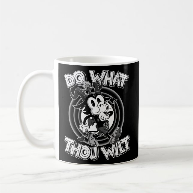 666 Do What Thou Wilt Satanic Baphomet 30S Cartoon Coffee Mug (Left)