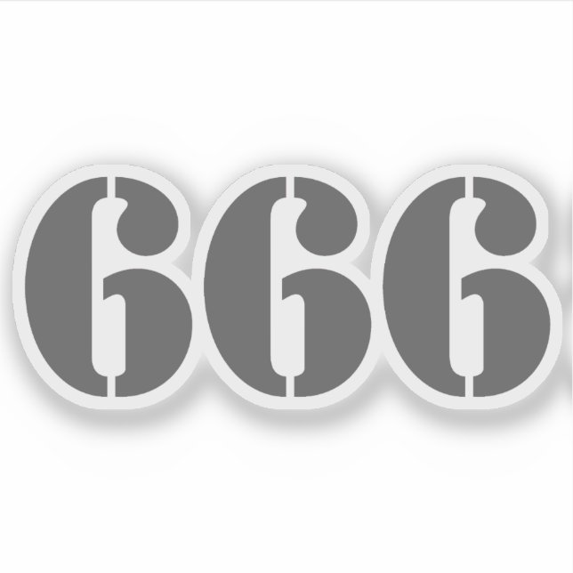 666 (grey) sticker (Front)