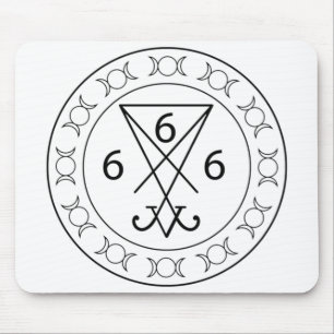 666 Lucifers sigil Black Mouse Pad