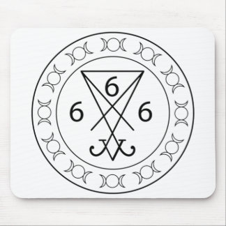 666 Lucifers sigil Black Mouse Pad