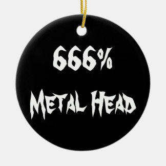 666%Metal Head Ceramic Ornament