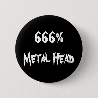 666%Metal Head Pinback Button