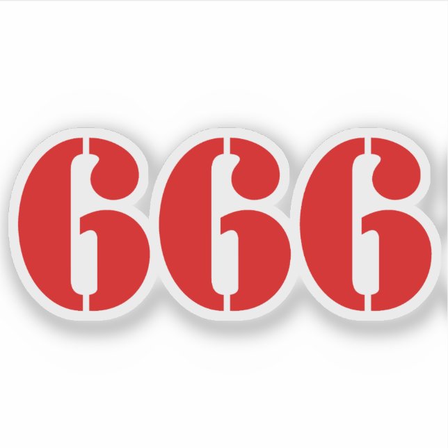 666 (red) sticker (Front)