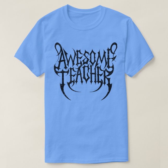 666 Satanic ROCK STAR teacher Dark METAL logo Prem T-Shirt (Design Front)