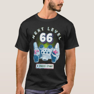 66 Birthday Gamer Next Level 66 Gaming Controller T-Shirt