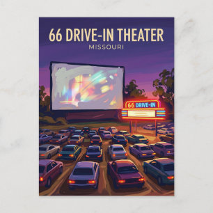 66 Drive-In Theater USA Postcard