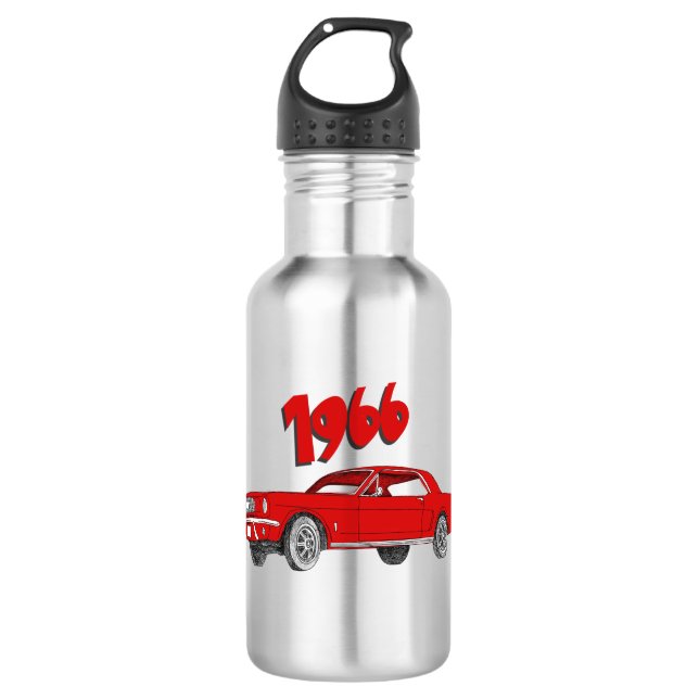 66 mustang stainless steel water bottle (Front)