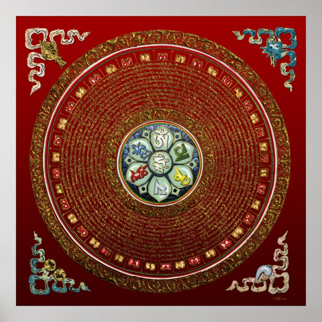 [66] Round Tibetan “OM” Mantra Mandala Poster (Front)