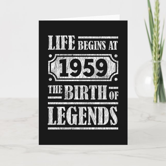66 Year Old 1959 Birth Of Legend 66th Birthday Card (Front)