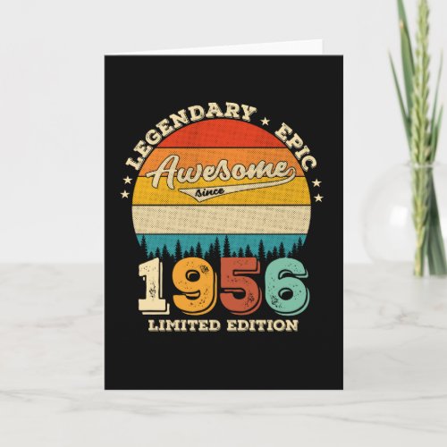 66 Year Old Awesome Since 1956 66th Birthday Gift Card