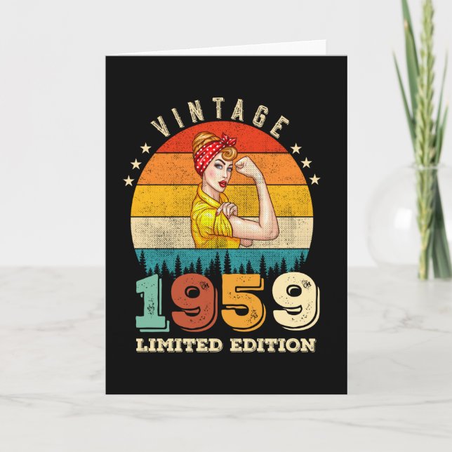 66 Year Old Bday 1959 Vintage 66th Birthday Women Card (Front)