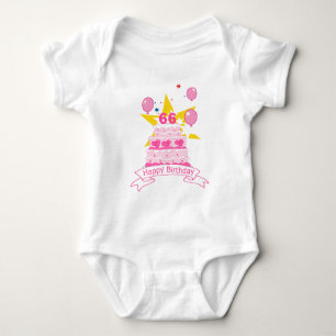 66 Year Old Birthday Cake Baby Bodysuit
