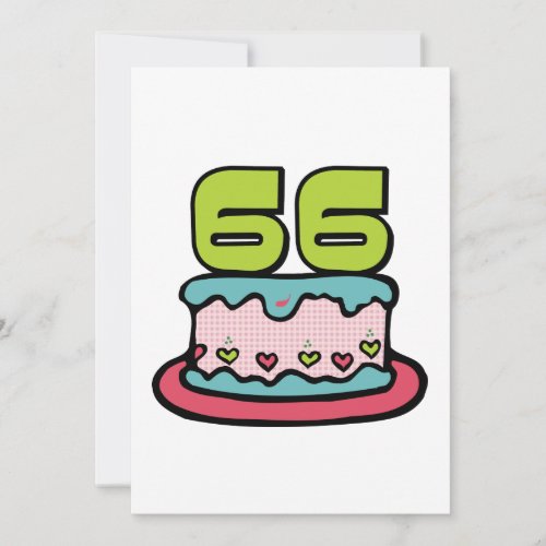 66 Year Old Birthday Cake Card