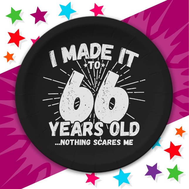 66 Year Old Sarcastic Meme Funny 66th Birthday Paper Plates (Creator Uploaded)