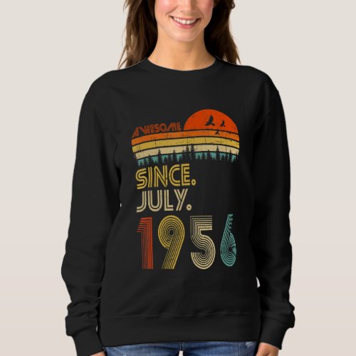 66 Years Old Awesome Since July 1956 66th Birthday Sweatshirt
