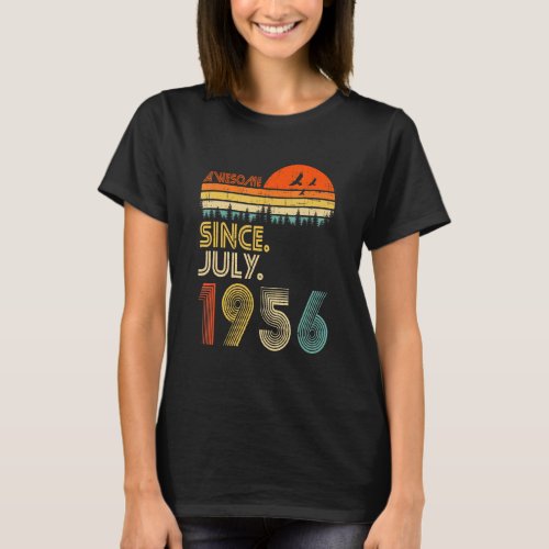 66 Years Old Awesome Since July 1956 66th Birthday T_Shirt