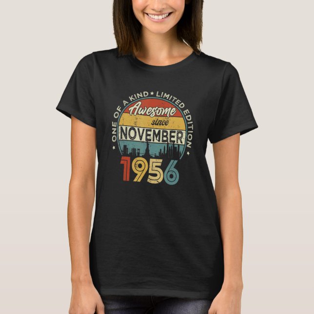 66 Years Old  Awesome Since November 1956 66th Bir T-Shirt (Front)
