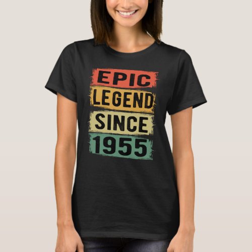 66 Years Old Bday 1955 Epic Legend 67th Birthday T_Shirt