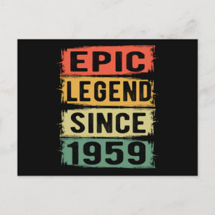 66 Years Old Bday 1959 Epic Legend 66th Birthday Postcard