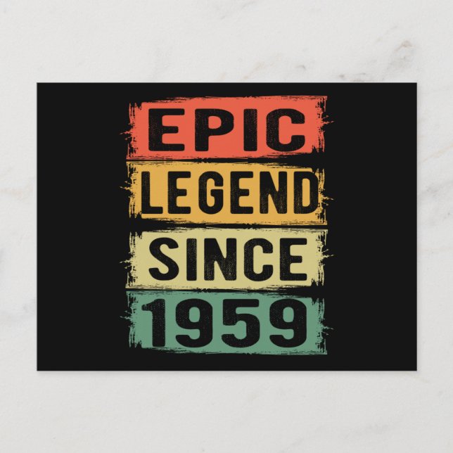 66 Years Old Bday 1959 Epic Legend 66th Birthday Postcard (Front)
