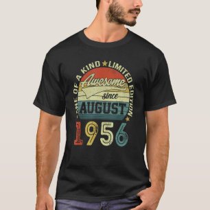 66 Yr Old Birthday Awesome Since August 1956 66th  T-Shirt