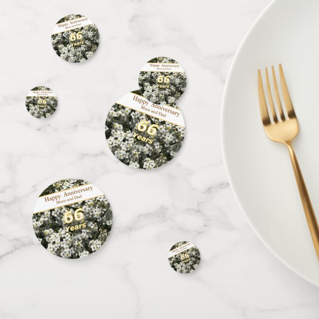 66th Anniversary Editable Confetti (Group)