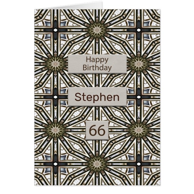 66th Birthday Abstract Mandala Design Cards (Front)