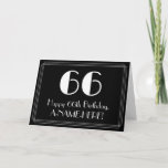 [ Thumbnail: 66th Birthday ~ Art Deco Inspired Look "66", Name Card ]