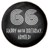 66th Birthday - Art Deco Inspired Look "66", Name Chocolate Covered Oreo (Front)