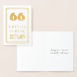 [ Thumbnail: 66th Birthday: Art Deco Inspired Look "66" & Name Foil Card ]