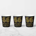 [ Thumbnail: 66th Birthday: Art Deco Inspired Look “66” & Name Paper Cups ]