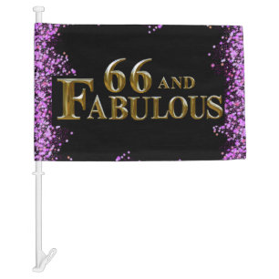 66th Birthday Car Flag