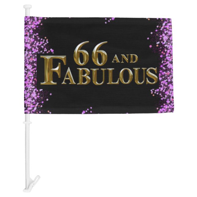 66th Birthday  Car Flag (Front)