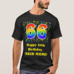 [ Thumbnail: 66th Birthday: Colorful Music Symbols, Rainbow 66 T-Shirt ]