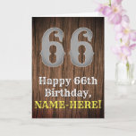 [ Thumbnail: 66th Birthday: Country Western Inspired Look, Name Card ]