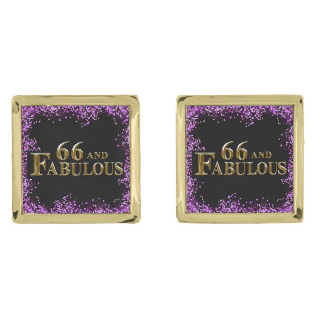 66th Birthday  Cufflinks (Front)